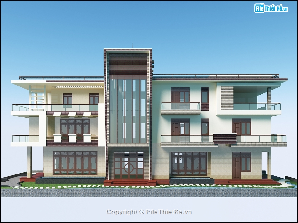 biệt thự phố,nhà phố 3 tầng,bản vẽ 3 tầng,nhà biệt thự 3 tầng hiện đại,file cad biệt thự 3 tầng 1 tum,Biệt thự 3 tầng 1 tim kt 10.81x29m